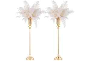 NUPTIO Vase Or pour Centre de Table: 2 Pièces 77.5cm Haut Support Fleur Trompette Doré pour Mariage - Decoratif Metal Vases pour Noel Anniversaire Ceremonie