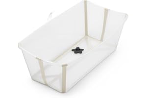 Stokke Flexi Bath, Sandy Beige - 64 x 24 x 34 cm - Bañera plegable para recién nacidos y bebés, liviana, resistente y fácil de guardar - Ideal para casa o viajes