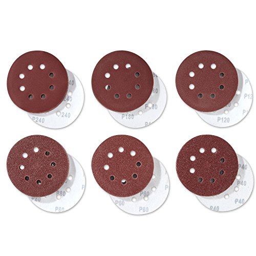 PRETEX 60 Profi Klett-Schleifscheiben für Exzenter-Schleifer 8 Loch, Ø 125 mm | 2 Jahre Zufriedenheitsgarantie | Körnung je 10x: 40 / 60 / 80 / 120 /180 / 240, Schleifpapier Set, Schleifblätter, Schleifblatt Set, Schleifscheiben Set - 4