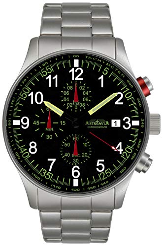 Astroavia N37S - Reloj para Hombres, Correa de Acero Inoxidable