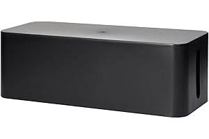 MIRATIC Organizador de Cables con Ranuras de Ventilación y Fondo Antideslizante Tamaño: 407/134 / 154 mm (Negro)