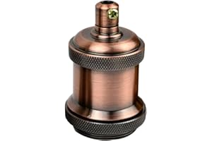 LEDSone E27 Vintage Solid Bulb Socket Ceramics Lamp Holder Edison Screw Light Bulb Socket Adapter Ideal for Vintage Edison Filament Bulbs Antique metal