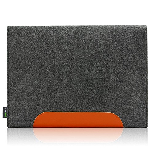 Lavievert Filz und Kunstleder Laptoptasche , Handgefertigte Schutzhülle für MacBook Air( Grau ) (13 Zoll) - 3