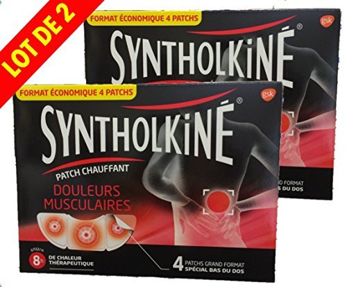SyntholKiné Patch Chauffant Grand Format Spécial Dos - Lot de 2 Boîtes de 4 Patchs