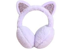 Uposao Lindas orejeras de diseño de orejas de gato suaves calentadores de orejas de invierno de felpa plegables orejeras sombreros de invierno accesorios para niñas damas mantener el calor