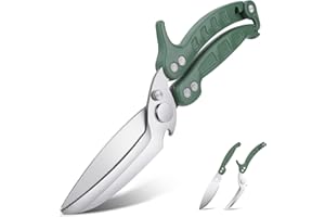 DRAGON RIOT Tijeras Para Aves Desmontables, Tijeras de Cocina Profesionales de Acero Inoxidable, Tijeras de Cocina Multiusos Para Cortar Huesos, Carne, Aves de Corral, Verduras y Mariscos, Verde