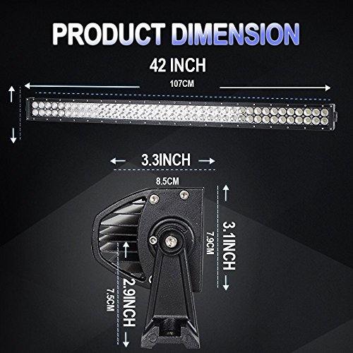 240w 42in spot flood barra led largo alcance faros de trabajo led 12v-24v focos incluye cableado e interruptor camión barca máquina remolque excavadora 4x4 offroad coche furgón tractor quads