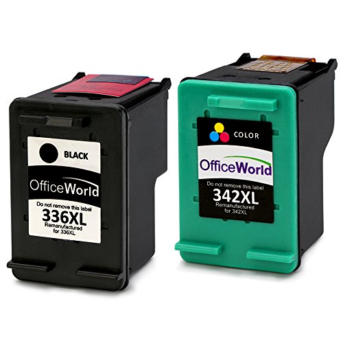 OfficeWorld Remanufactured HP 336 342 Cartuchos de tinta Compatible para HP Photosmart 2713 2710 2575 C3180 8150 D5160  HP Officejet 6310 6313 6315  HP Deskjet 5440 5420 5420v 5432