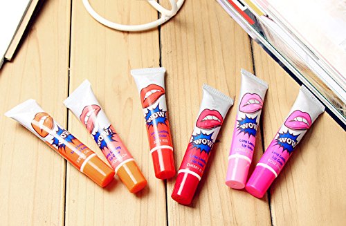 f-eshion Permanent Wasser Glanz glänzend Persistent Wasserdicht Lipgloss Lippenstift, Sweet orange, Einheitsgröße - 4