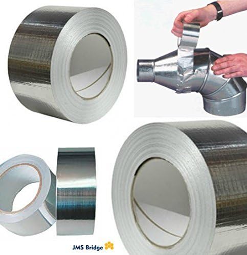 Aluminium Bright Silver Insulation Foil Duct Self Adhesive Tape Reinforced Liner 48mm x 45m
