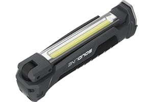 SOLIDLINE ST Solidline SW2R, lampada da officina a LED super luminosa, versatile lampada da lavoro, coni di luce flessibili, 550 lumen, 35 metri, durata 2 ore, batteria e cavo micro USB, 1 pezzo