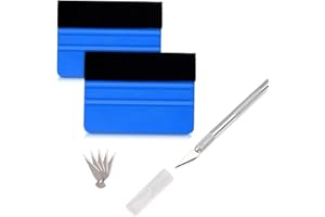Vinyl Wrap Tool Kit, GetALift Window Tinting Tool Wallpaper Smoothing Kits Glass Protective Film DIY Applicator with Soft Felt Edge Squeegee, Precion Trim Tool and 6pcs Trim Replacements