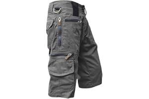 Onsoyours Pantalon Court Short Homme Casual Lâche Sport Jogging Slim Fit Militaire Short de Sport Bermudas Cargo Montagne Baggy Pants Multi Poches