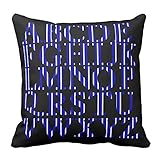 Size:20\" x 20\" Home Decorative Navy Blue and White Stripe English Alphabet Pillowcase Cushion Cover Design Pillow Cover Collection 20X20 Inch