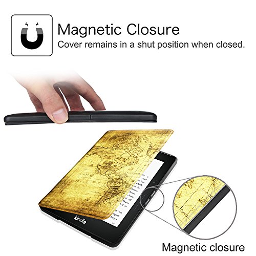 Kindle Voyage Hülle Case – Fintie Ultra Slim Lightweight Schutzhülle Tasche Cover mit Auto Schlaf / Wach Funktion Standfunktion nur geeignet für Kindle Voyage, Weltkarte - 8