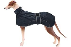 Geyecete Abrigo Invierno para Galgo, Impermeable Chaquetas Perro con Forro Polar Cálido,Abrigo Whippet, Abrigo Lurcher,Térmico Chaquetas Ideal para Perros Medianos y Grandes-Navy-M
