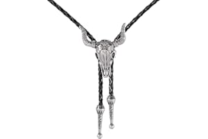 XWLEYW Mens Leather Necklace – Adjustable Braided Bolo Tie for Men, Vintage Cowboy Leather Necklace Cord Style, Western Rodeo Cowboy Accessories, Unisex Wild West Theme Gift