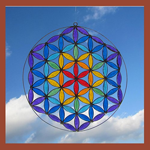 Suncatcher, Fensterschmuck, Lichtbrecher, „Sri Yantra“ im Buntton 5, echte Handarbeit - 4