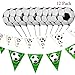 Produktbild Hemore Dekorations-Ballon Set 12 / Set Fußball Alu 10 / Fussball Set schwarz und weiß 1 / Set Fußball Wimpel schwarz/weiß grün 1 / Set für die Dekoration von Hochzeitstag/Geburtstag / Party/Abend