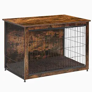 DWANTON Dog Crate Table , Wooden Crate End Table, Dog Furniture, Indoor Pet Crate Dog Kennel Side Table, Bed Nightstand (38.5