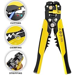 Pinces à Dénuder - Automatique Dénudage et Sertisseur de fil Précision Réglage Jusqu'à 10- 24 AWG (0.2-6mm²) Multifonction Pince Electricien pour Outils Sertir et Couper les Câbles Électriques