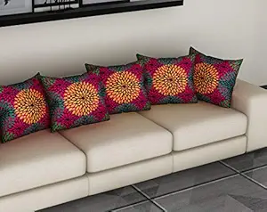 Amazon Brand - Umi. Set of 5 Pillow Cushion Covers -Pink (16 x 16 Inch)