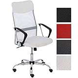 CLP Fauteuil de Bureau Ergonomique Washington avec Accoudoirs - Revêtement Mailles - Réglable en Hauteur et Pivotant - Support en Métal - Couleur: Blanc