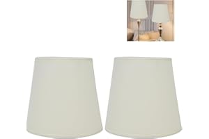 GAESHOW 2 Pcs Lamp Shade, 6" E14 Screw Fabric Light Shade, Candle Lampshades, Tapered Drum Light Shade for Table Lamps Floor Lamps Chandeliers Wall Lamps,11.2 x 15.2 x 14 cm