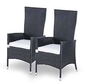 Amazon.de: Outsunny Patio Outdoor 2 Rattan hoher Rückenlehne Dining