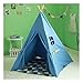 Produktbild Indianerzelt Kinder Zelte Tipi mit Fenster 100% Baumwolle Canvas Spielzelt (blau)