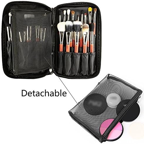 MLMSY Makeup Bag for Makeup Brushes Professional Cosmetic Organizer Beauty Artist Storage Brush Bag with Belt Strap Makeup Handbag Pouch Makeup Brushes Holders
