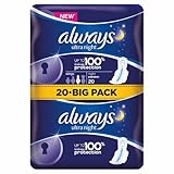 Always Ultra Night Sanitary Towels with Wings 1 g (Pack of 20)