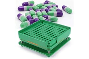 AYNEFY 00 # urządzenie do napełniania kapsułek 100 otworów kapsułek ręczne narzędzie do napełniania witaminami, proszkiem do kawy kosmetyków, zestaw do szpitala, laboratorium, rodzina (zielony)