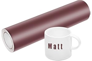 BOSADA Vinylfolie Plotter, 30x400cm Selbstklebende Folie,Plotterfolie Vinyl für Cricut, Silhouette Cameo 4,Bastelprojekte,Tasse, Fenster, Keramik, Kunststoff (Matte Braun)