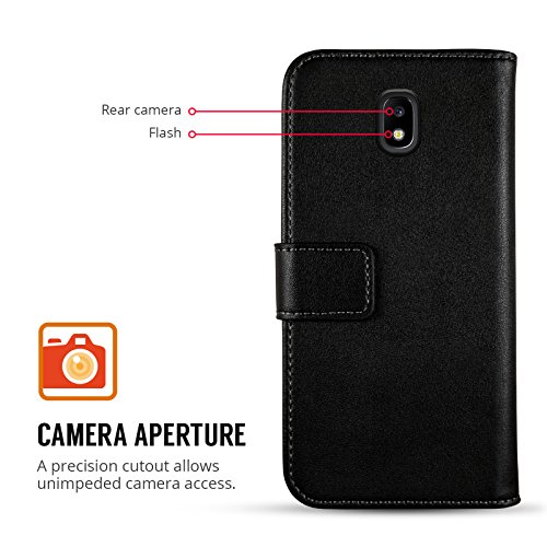 Samsung-Galaxy-J5-2017-Case-By-Centopi-Cash-Card-Slots-Real-Leather-Wallet-Full-Body-Cover-Black