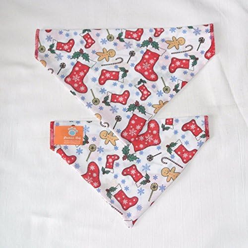 Premier Dog Christmas Stocking Dog Bandana - Slips Onto Your Dogs Collar - Large