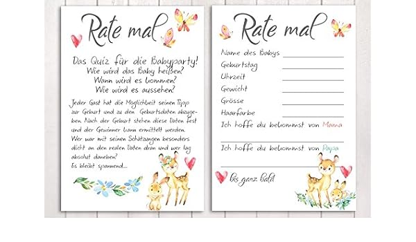 10 Karten Rate Mal Babyparty Spiel In Rosa