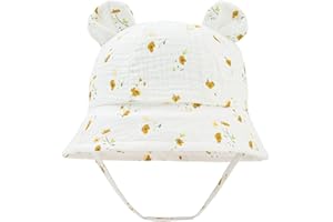 LIUPUUDLY Bambino Cappello da Sole Carino Berretto in Cotone Protezione Solare Cappellino Berretto da Pescatore da Spiaggia Bucket Hat