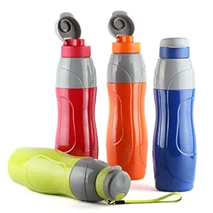 Cello Puro Plastic Sports Water Bottle, 900 ml, Set of 4(Assorted)