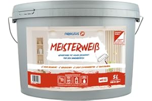 Farbklecks24 Meisterweiß (versch. Größen) Wandfarbe, weiss (5L), hohe Deckkraft