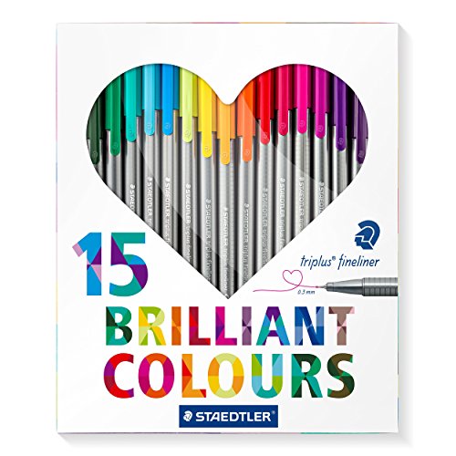 Staedtler 334 C15H Triplus Fineliner Set Herz mit 15 brillianten Farben - 2
