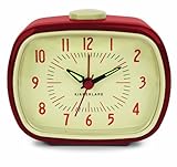 in coolem Vintage Design Kikkerland KKAC08-R-EU Retro-Wecker, Rot