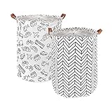 GoMaihe Panier a Linge 2 pcs, Placé dans Panier Linge Salle de Rangement de Bac a Linge en Linge Pliable, Sac a Linge Sale Voyage des Vêtements Sales à la Maison en Déplacement et Corbeille a Linge