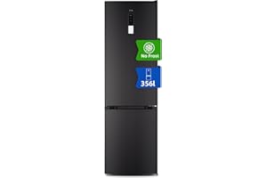 CHiQ Frigorifero combinato,356L No Frost(frigorifero 260L,congelatore inferiore 96L),scomparto frutta e verdura,cassetti profondi,modalità vacanza, allarme porta,acciaio inox scuro,Class D,FBM351NEI42