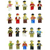 Mintoys Mini Figures Character Mini Men Cowboy,Pirate,Wizard &amp; More (Pack of 20)