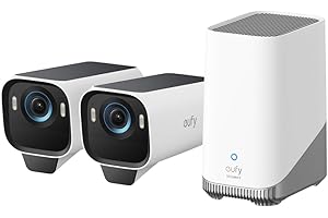 EUFY SECURITY eufyCam S3 Pro zestaw 2 kamer, kamera zewnętrzna zasilana energią słoneczną, wizja nocna MaxColor, kamera bezpieczeństwa 4K z panelem słonecznym, Forever Power 2.0 (2 -Cam kit)