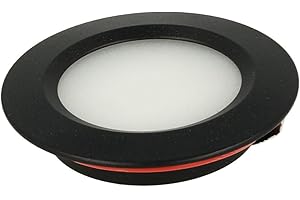 LEDLUX Mini Foco Led Redondo Empotrable 3W AC/DC 12V DC 24V Agujero 50mm Diámetro 68mm [Clase de eficiencia energética A] (Negro, 3000K)