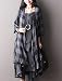 Vogstyle Women's New Loose Thin Garb Drap Open Front Cardigan Medium 3/4 Sleeve-Black