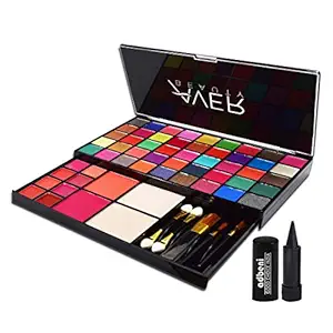 Aver Beauty 45 Color Eyeshadow Makeup Kit Set MK001 Bundle With Kajal (Color May Vary)