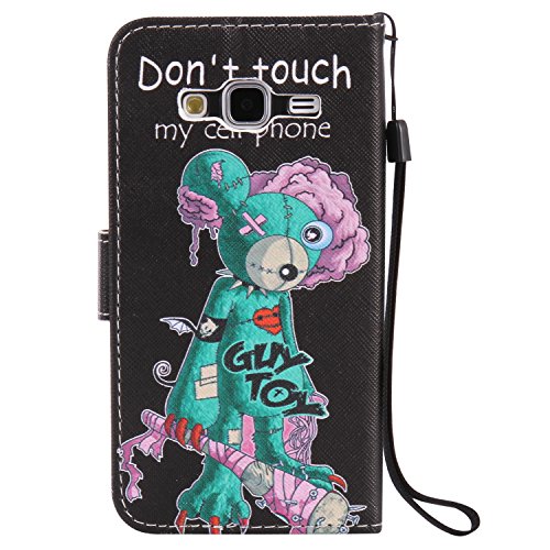 Feeltech Samsung Galaxy J3/J310 Hülle PU-Leder und Brieftasche Bunte Muster Fall mit Magnetverschluss, Hybrid-Kickstand mit Stand-Funktion, schlagen Sie schützende weiche TPU Stoßstangenabdeckung und Kreditkartenhalter für Samsung Galaxy J3/J310 Handgelenk Bügel-Buch-Art-Geldbeutel-Tasche mit 2 In 1 Berühren Sie Stift – Grüne Maus - 3